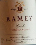 雷米西拉紅葡萄酒(Ramey Wine Cellars Syrah, Sonoma Coast, USA)