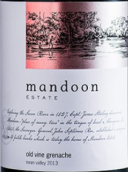 曼頓老藤歌海娜干紅葡萄酒(Mandoon Estate Old Vine Grenache, Perth Hill, Australia)