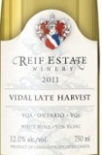 瑞芙威代爾晚收甜白葡萄酒(Reif Estate Winery Vidal Late Harvest, Niagara River, Canada)