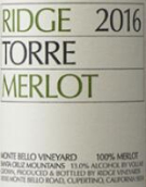 山脊酒莊托雷梅洛紅葡萄酒(Ridge Torre  Merlot, Santa Cruz Mountains, USA)