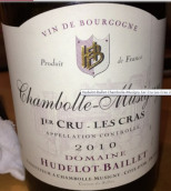 巴耶酒莊克拉斯紅葡萄酒(Domaine Hudelot-Baillet Les Cras, Chambolle-Musigny Premier Cru, France)