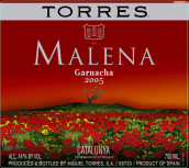 桃樂絲歌海娜美麗傳說干紅葡萄酒(Torres Garnacha Malena Garnacha, Catalunya, Spain)