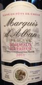 奥尔本伯爵珍藏干红葡萄酒(Marquis d'Alban Reserve, Bordeaux Superieur, France)