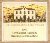 Dr. Heidemanns-Bergweiler Bernkasteler Badstube Riesling Beerenauslese, Mosel, Germany