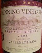 鄧寧私人珍藏品麗珠干紅葡萄酒(Dunning Vineyards Private Reserve Cabernet Franc, Paso Robles, USA)