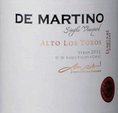 德馬丁諾單一園多羅斯西拉干紅葡萄酒(De Martino Single Vineyard Alto Los Toros Syrah, Elqui Valley, Chile)