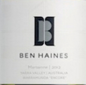 本海因斯酒莊瓦瑞木嗒安可瑪珊干白葡萄酒(Ben Haines Wine Warramunda Encore Marsanne, Yarra Valley, Australia)