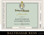 巴爾薩雷斯酒莊哈滕海姆奴斯布朗園晚收雷司令甜白葡萄酒(Balthasar Ress Hattenheim Nussbrunnen Riesling Spatlese, Rheingau, Germany)