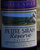 貝拉·維斯塔珍藏系列小西拉干紅葡萄酒(Bella Vista Winery Petite Sirah Reserve, California, USA)