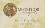 麥格雷戈雷司令半干白葡萄酒(McGregor Vineyard Semi-Dry Riesling, Finger Lakes, USA)