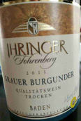 伊人歌灰皮諾干白葡萄酒(Jhringer Grauer Burgunder Trocken, Baden, Germany)