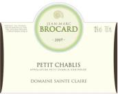 圣克萊爾酒莊小夏布利白葡萄酒(Jean-Marc Brocard Domaine Sainte Claire Petit Chablis, Burgundy, France)