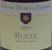 文森特·杜雷爾-簡泰爾（呂利村）干紅葡萄酒(Vincent Dureuil-Janthial Rouge, Rully, France)