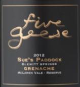 五只鵝蘇之田珍藏歌海娜干紅葡萄酒(Five Geese Sue's Paddock Reserve Grenache, McLaren Vale, Australia)