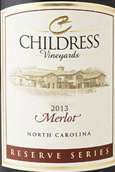 柴德里斯酒莊珍藏梅洛干紅葡萄酒(Childress Reserve Merlot, North Carolina, USA)