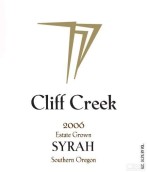 克里夫溪莊園西拉干紅葡萄酒(Cliff Creek Syrah, Southern Oregon, USA)