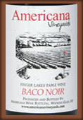 阿美利卡娜黑巴科干紅葡萄酒(Americana Vineyards Baco Noir, Cayuga Lake, USA)