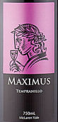 馬克西姆斯酒莊丹魄干紅葡萄酒(Maximus Wines Tempranillo, McLaren Vale, Australia)