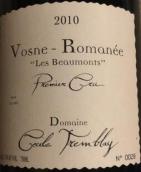 塞西爾·特倫布雷秀山（沃恩-羅曼尼一級(jí)園）紅葡萄酒(Domaine Cecile Tremblay Les Beaux Monts, Vosne-Romanee Premier Cru, France)