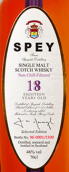 斯佩18年苏格兰单一麦芽威士忌(Spey 18 Years Old Single Malt Scotch Whisky, Speyside, UK)