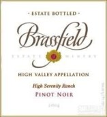 布拉斯菲爾德靜園黑皮諾干紅葡萄酒(Brassfield Estate Winery High Serenity Ranch Vineyard Pinot Noir, High Valley, USA)