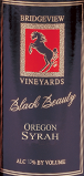 橋景黑駿馬赤霞珠干紅葡萄酒(Bridgeview Winery Black Beauty Cabernet Sauvingnon, Oregon, USA)