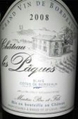 巴克酒莊布拉伊丘干紅葡萄酒(Chateau Les Paques Premieres Cotes de Blaye, Bordeaux, Frane)