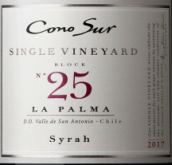 柯諾蘇酒莊單一園25區(qū)西拉紅葡萄酒(Cono Sur Single Vineyard Block 25 Syrah, San Antonio, Chile)