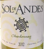 安第斯太陽霞多麗干白葡萄酒(Sol de Andes Chardonnay, Central Valley, Chile)