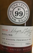 韋恩·格雷茨基堡第99號(hào)雷司令白葡萄酒(Wayne Gretzky Estates No. 99 Riesling Niagara Peninsula, Canada)