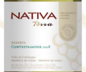 娜緹瓦酒莊特拉珍藏瓊瑤漿干白葡萄酒(Nativa Terra Reserva Gewurztraminer, Colchagua Valley, Chile)