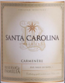 圣卡罗酒庄家族珍藏佳美娜红葡萄酒(Santa Carolina Reserva de Familia Carmenere, Rapel Valley, Chile)