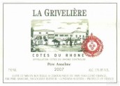 布諾特安瑟倫吉維列洛干紅葡萄酒(Brotte Pere Anselme Cotes du Rhone La Griveliere, Rhone, France)