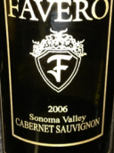 法維羅酒莊赤霞珠干紅葡萄酒(Favero Vineyards Estate Cabernet Sauvignon, Sonoma Valley, USA)