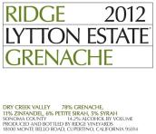 山脊酒莊利頓園歌海娜紅葡萄酒(Ridge Vineyards Lytton Estate Grenache, Dry Creek Valley, USA)