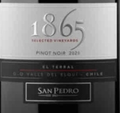 圣派德羅酒莊1865單一園精選黑皮諾紅葡萄酒(Vina San Pedro 1865 Single Vineyard Selected Vineyards Pinot Noir, Elqui Valley, Chile)