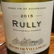 維拉蒙酒莊白葡萄酒(Henri de Villamont, Rully, France)