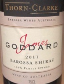 頌恩克拉克酒莊詹姆斯戈達德設(shè)拉子紅葡萄酒(Thorn Clarke Wines James Goddard Shiraz, Barossa, Australia)