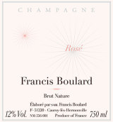 布拉爾放血法天然極干型桃紅香檳(Francis Boulard Rose de Saignee Brut Nature Rose, Champagne, France)