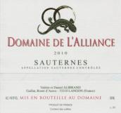 阿里昂斯酒莊甜白葡萄酒(Domaine de l'Alliance, Sauternes, France)