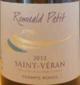 羅曼爾德香榭隆白葡萄酒(Romuald?Petit Champs-Ronds, Saint-Veran, France)