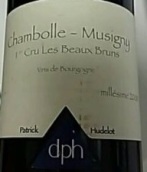 于德洛酒莊布昂（香波-慕西尼一級園）干紅葡萄酒(Domaine Patrick Hudelot Les Beaux Bruns, Chambolle-Musigny 1er Cru, France)