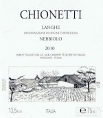 喬納蒂酒莊內(nèi)比奧羅紅葡萄酒(Chionetti Langhe Nebbiolo, Piedmont, Italy)