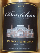 波德羅酒莊灰皮諾干白葡萄酒(Boardeleau Pinot Grigio, Maryland, USA)