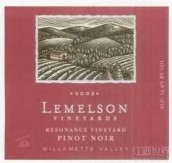 萊默遜共振葡萄園黑皮諾干紅葡萄酒(Lemelson Vineyards Resonance Vineyard Pinot Noir, Yamhill-Carlton District, USA)