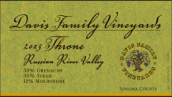 戴維斯酒莊王位混釀干紅葡萄酒(Davis Family Vineyards Throne, Russian River Valley, USA)