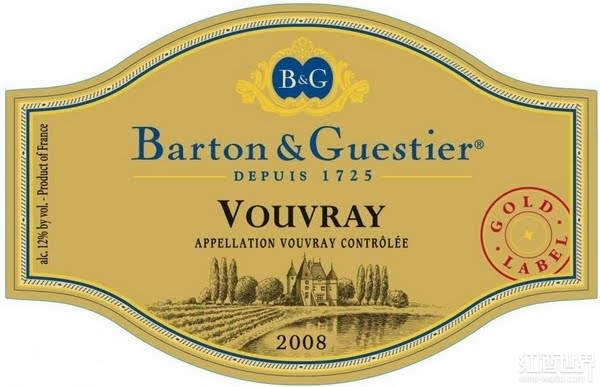 barton & guestier gold label vouvray, loire, france