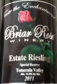 野薔薇雷司令白葡萄酒(Briar Rose Winery Riesling, Temecula Valley, USA)