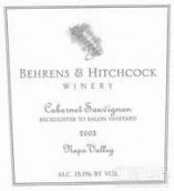 Behrens & Hitchcock Beckstoffer To Kalon Vineyard Cabernet Sauvignon, Napa Valley, USA