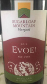 糖楓山酒莊依沃系列紅葡萄酒(Sugarloaf Mountain Vineyard Evoe Rouge, Maryland, USA)